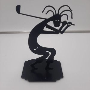 Black Golfer-Pelli KO 1992 Pelli People 9.5" Tall x 6 1/8"  golfclub Metal Decor